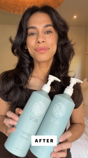 Allure senior commerce director Shanna Shipin after using the RŌZ Foundation Shampoo and Conditioner